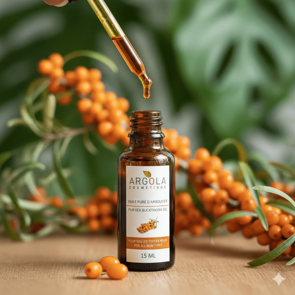 Huile d'argousier : bienfaits, composition et utilisation pour la peau - Argola Cosmétique