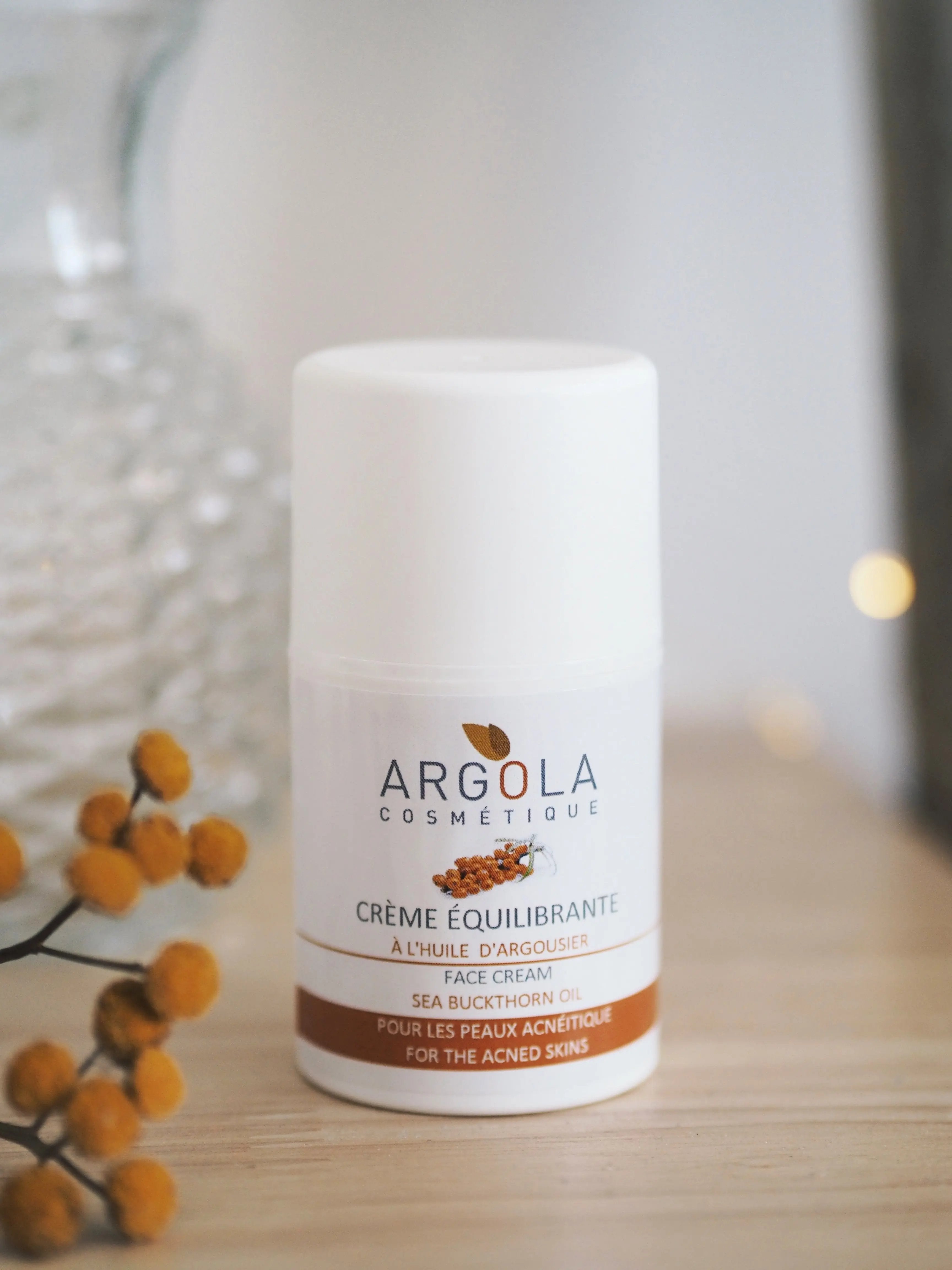 Soins naturels pour acné et peau grasse à l'huile d'argousier - Argola Cosmétique