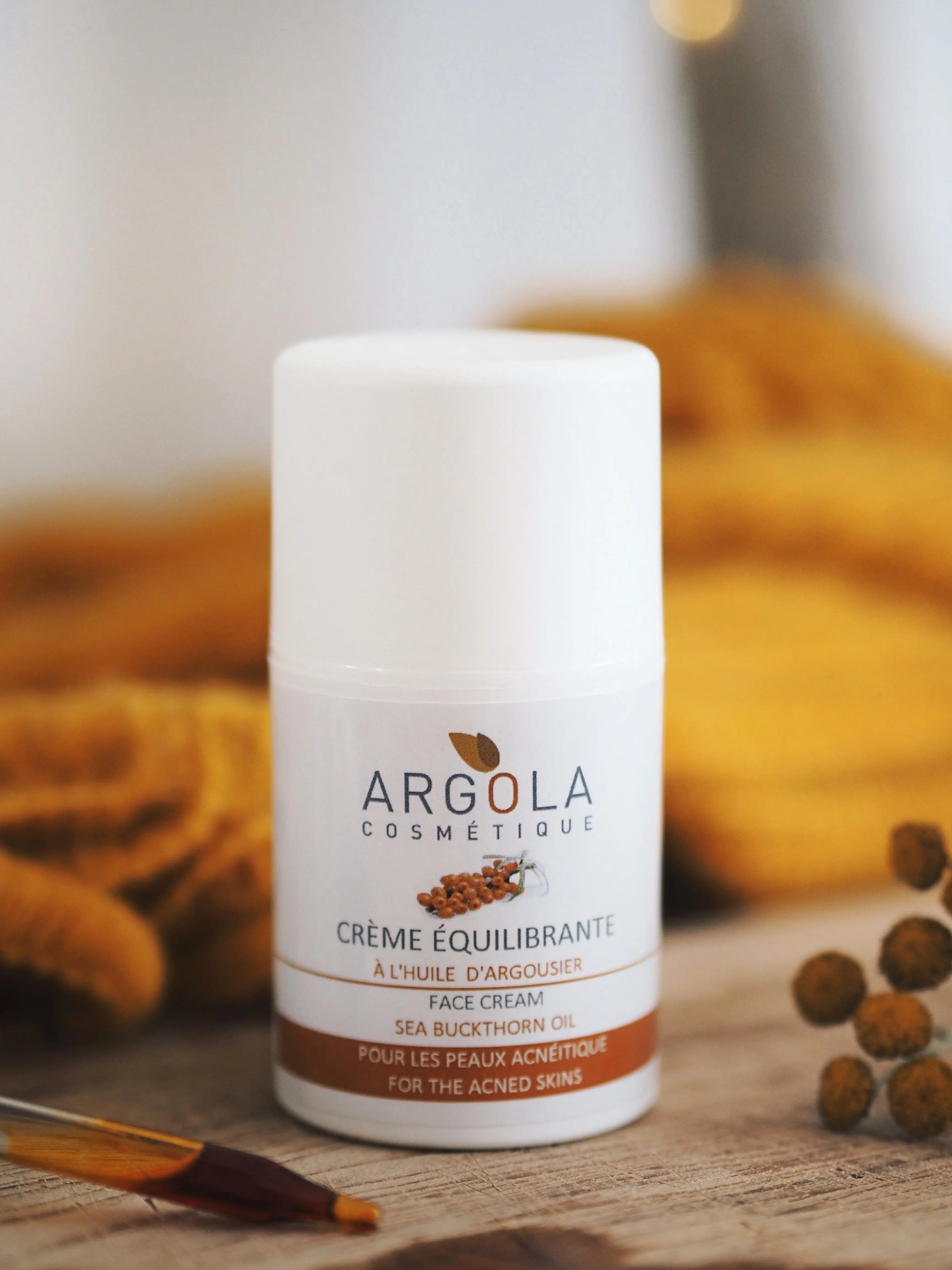 Soins naturels pour acné et peau grasse à l'huile d'argousier - Argola Cosmétique